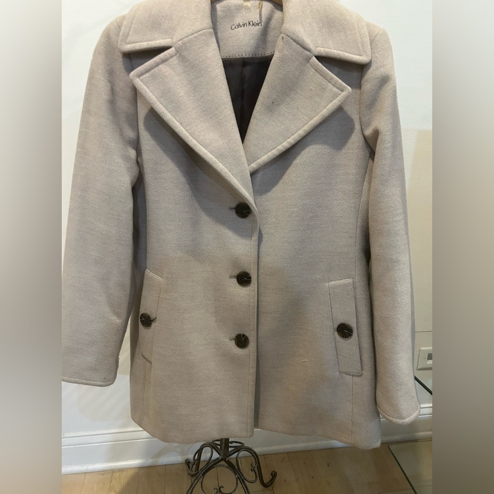 Calvin Klein Women's Beige Pea Coat